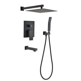12 Inch Shower Head Kit Shower System Shower Faucet With Tub Spout Faucet And Hand-held Pressure Balance
