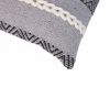 18 x 18 Cotton Accent Throw Pillows, Geometric Lined Pattern, Set of 2, Multicolor