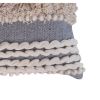 Adiv 18 x 18 Handcrafted Shaggy Cotton Accent Throw Pillows, Woven Yarn, Set of 2, Beige, Gray