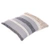 18 x 18 Cotton Accent Throw Pillows, Geometric Lined Pattern, Set of 2, Multicolor