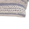 Adiv 18 x 18 Handcrafted Shaggy Cotton Accent Throw Pillows, Woven Yarn, Set of 2, Beige, Gray