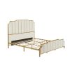 King Size Bed Frame,Upholstered Platform Bed & High headboard with Wood Slat Support,No Box Spring Needed,Easy Assembly, Velvet White