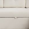 87.4" L-shape Sofa Bed Pull-out Sleeper Sofa with Wheels, USB Ports, Power Sockets for Living Room, Beige