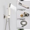 Brushed Nickel shower system 12 inch Brass Bathroom Deluxe rain mixed shower combination set wall mounted rain shower head system shower faucet