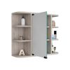 Medicine Cabinet Milano, Six External Shelves Mirror, Light Gray Finish