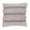 Adiv 18 x 18 Handcrafted Shaggy Cotton Accent Throw Pillows, Woven Yarn, Set of 2, Beige, Gray