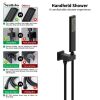 Male NPT Waterfall Tub and Shower Faucet Set, Suntisbo 10-Inch Matte Black Rain Shower System