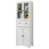 FCH MDF Spray Paint 4 Doors 1 Pump Bathroom Cabinet White