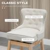 HOMCOM Upholstered Fabric Bar Height Bar Stools, 180° Swivel Nailhead-Trim Pub Chairs, 30" Seat Height with Rubber Wood Legs, Set of 2, Cream