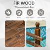 7.5' Fir Wood Garden Bridge Arc Walkway with Side Railings, Perfect for Backyards, Gardens, & Streams, Carbonized