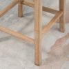 HOMCOM Upholstered Fabric Bar Height Bar Stools, 180° Swivel Nailhead-Trim Pub Chairs, 30" Seat Height with Rubber Wood Legs, Set of 2, Cream