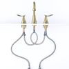 2-Handle 8 inch Widespread Bathroom Sink Faucet Brushed Gold Lavatory Faucet 3 Hole 360° Swivel Spout Vanity Sink Basin Faucets 3007B-NA