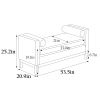 53.5"W Elegant Upholstered Bench, Ottoman with Wood Legs & Bolster Pillows for End of Bed, Bedroom, Living Room, Entryway, Navy