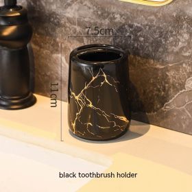 Ceramic Cosmetics Couple Toothbrush Cup (Color: black)