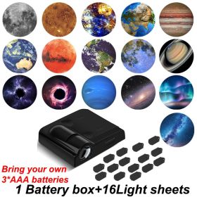 Ins Landscape Projection Light Background Projector Night Light Planet Sea Cloud Lamp Atmosphere Party Photo Prop Christmas Gift (Color: black-16xScenes)