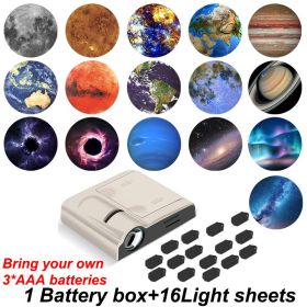Ins Landscape Projection Light Background Projector Night Light Planet Sea Cloud Lamp Atmosphere Party Photo Prop Christmas Gift (Color: milky-16xScenes)