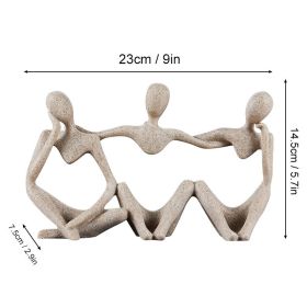 Nordic Art Abstract Thinker Statue Abstract Figure Sculpture Home Crafts Resin Statues Small Ornaments Office Room Desktop Decor (Color: C1- Frosting)