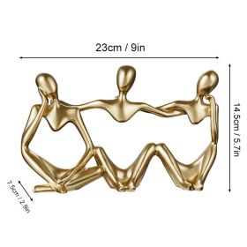 Nordic Art Abstract Thinker Statue Abstract Figure Sculpture Home Crafts Resin Statues Small Ornaments Office Room Desktop Decor (Color: C1- Gold)