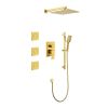 Shower System with Shower Head, Hand Shower, Slide Bar, Bodysprays, Shower Arm, Hose, Valve Trim, and Lever Handles