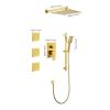 Shower System with Shower Head, Hand Shower, Slide Bar, Bodysprays, Shower Arm, Hose, Valve Trim, and Lever Handles