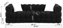 84.3 length ,35.83" deepth ,human body structure for USA people, marshmallow sofa,boucle sofa ,White color,3 seater