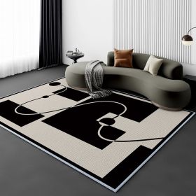 Living Room Carpet Fully Covered Bedroom And Household Sofa Table Carpet Bedside Stain-resistant Non-slip Foot Mat (Option: Co Line-120180cm Crystal Velvet)
