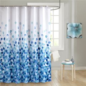 High-end Thickened Waterproof Bathroom Polyester Shower Curtain (Option: Blue Petals-180X200cm)